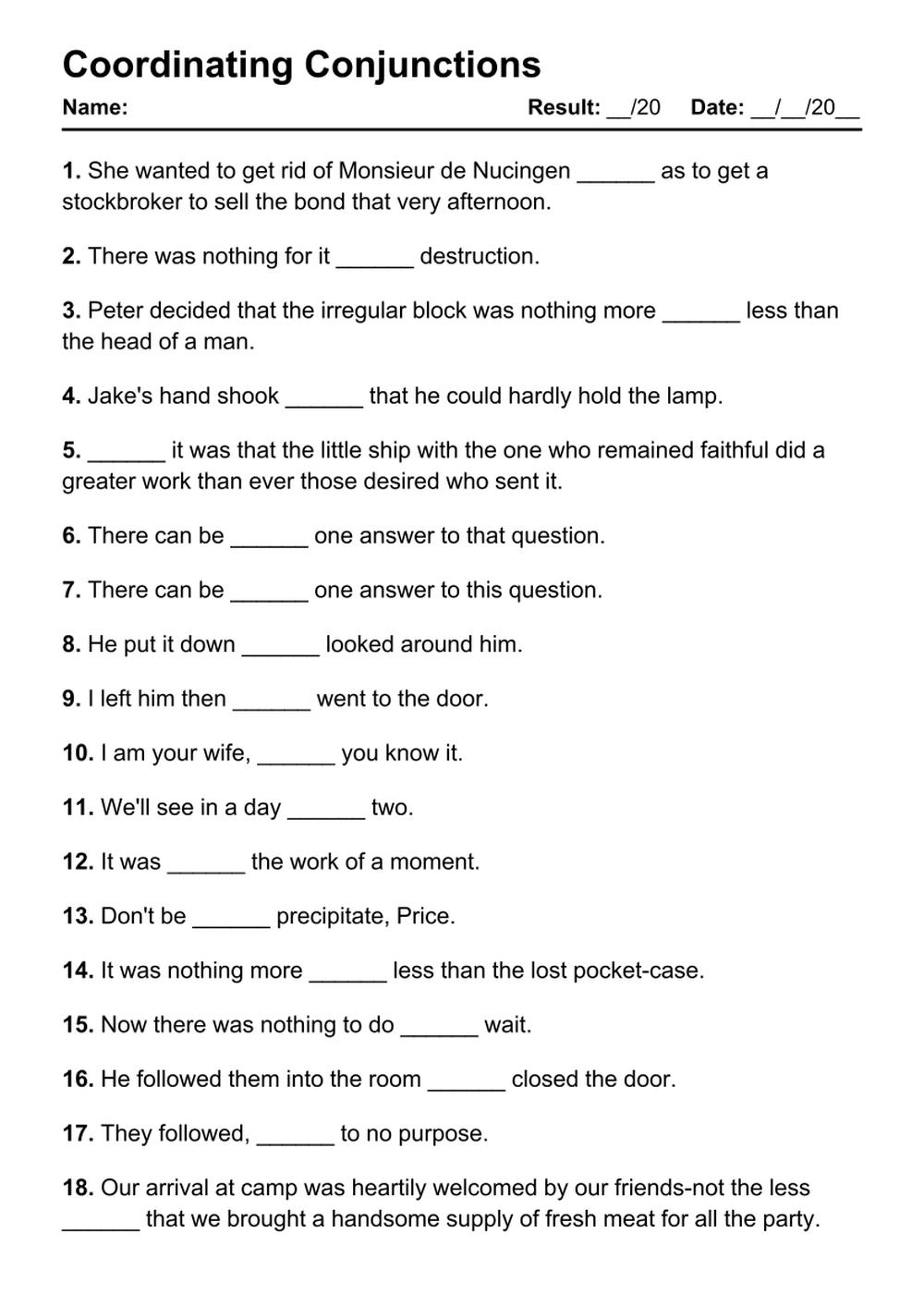 101 Coordinating Conjunctions PDF Worksheets With Answers Grammarism 101 Coordinating Conjunctions PDF Worksheets With Answers Grammarism