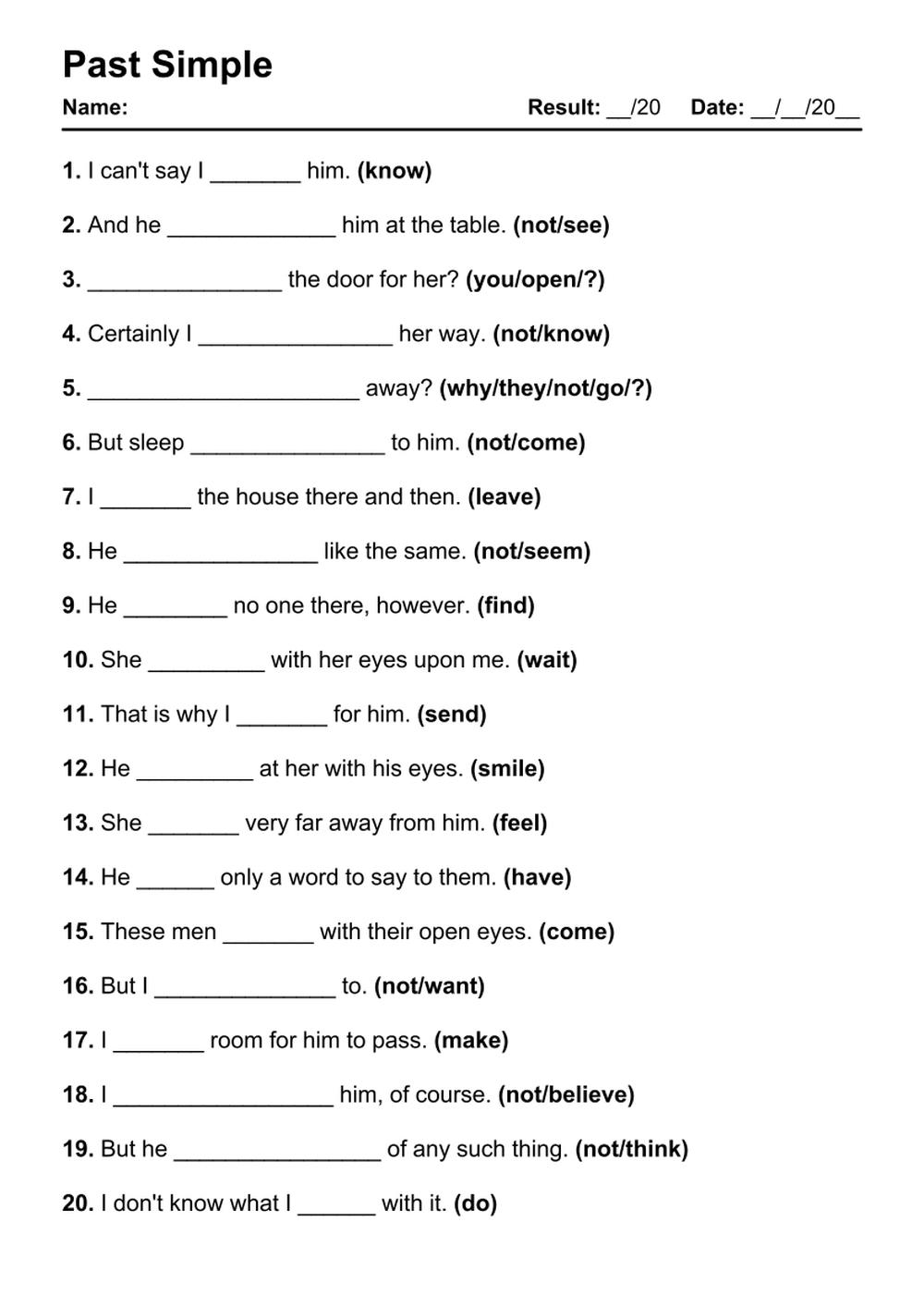 101 Past Simple PDF Worksheets With Answers 2020 Exercises Grammarism 101 Past Simple PDF Worksheets With Answers 2020 Exercises Grammarism