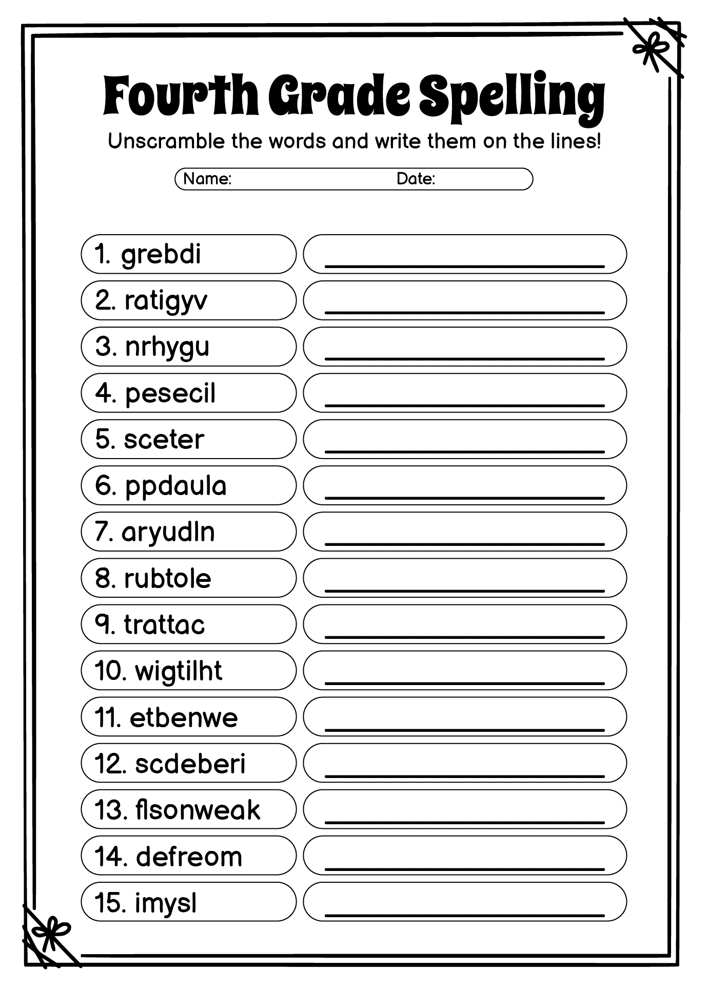 11 4th Grade Spelling Worksheets Printable Free PDF At Worksheeto 11 4th Grade Spelling Worksheets Printable Free PDF At Worksheeto