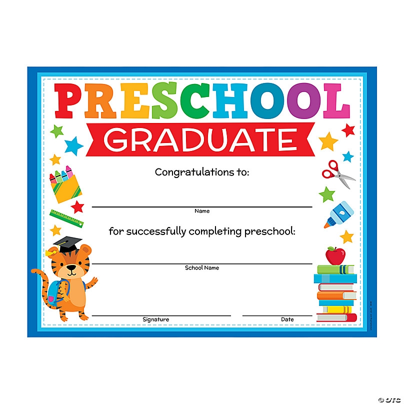 11 X 8 1 2 Preschool Graduation Paper Certificates 25 Pc Oriental Trading 11 X 8 1 2 Preschool Graduation Paper Certificates 25 Pc Oriental Trading