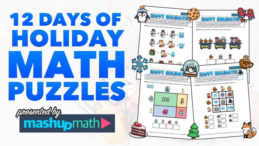 12 Days Of Holiday Math Puzzles Printable K 8 Worksheets Mashup Math