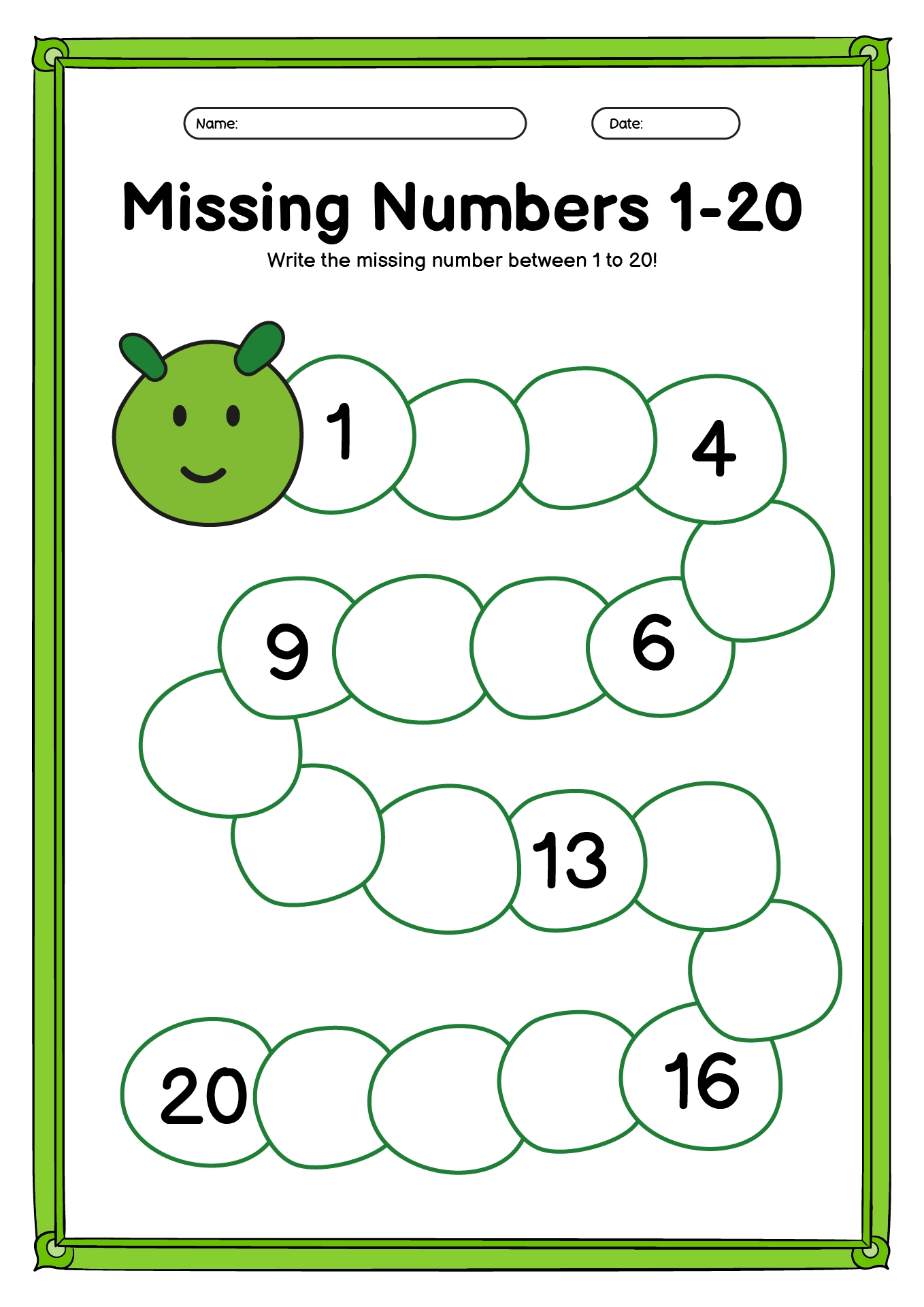 12 Math Worksheets Missing Numbers 1 20 Free PDF At Worksheeto