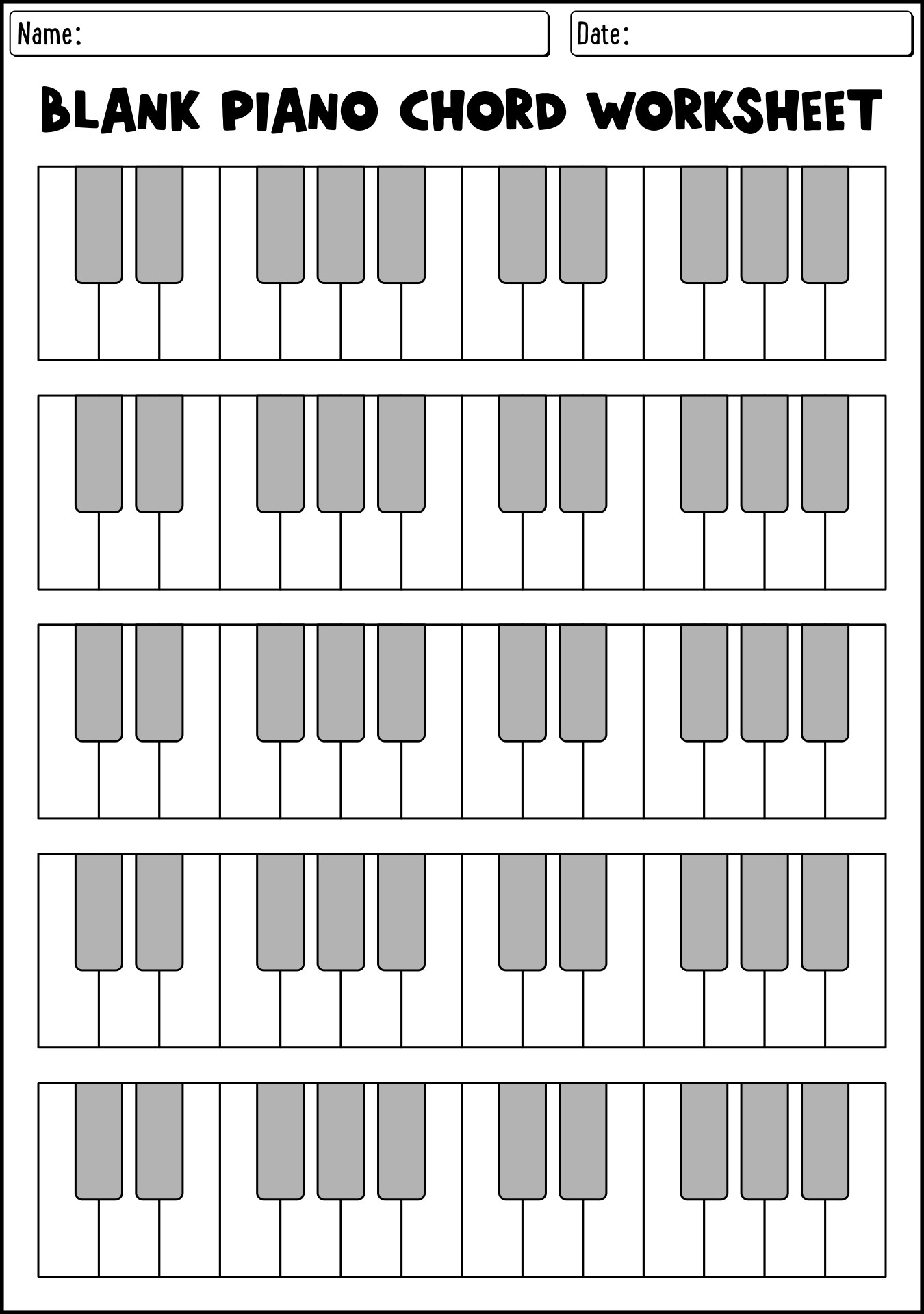 Piano Keys Printable Worksheet Piano Keys Printable Worksheet