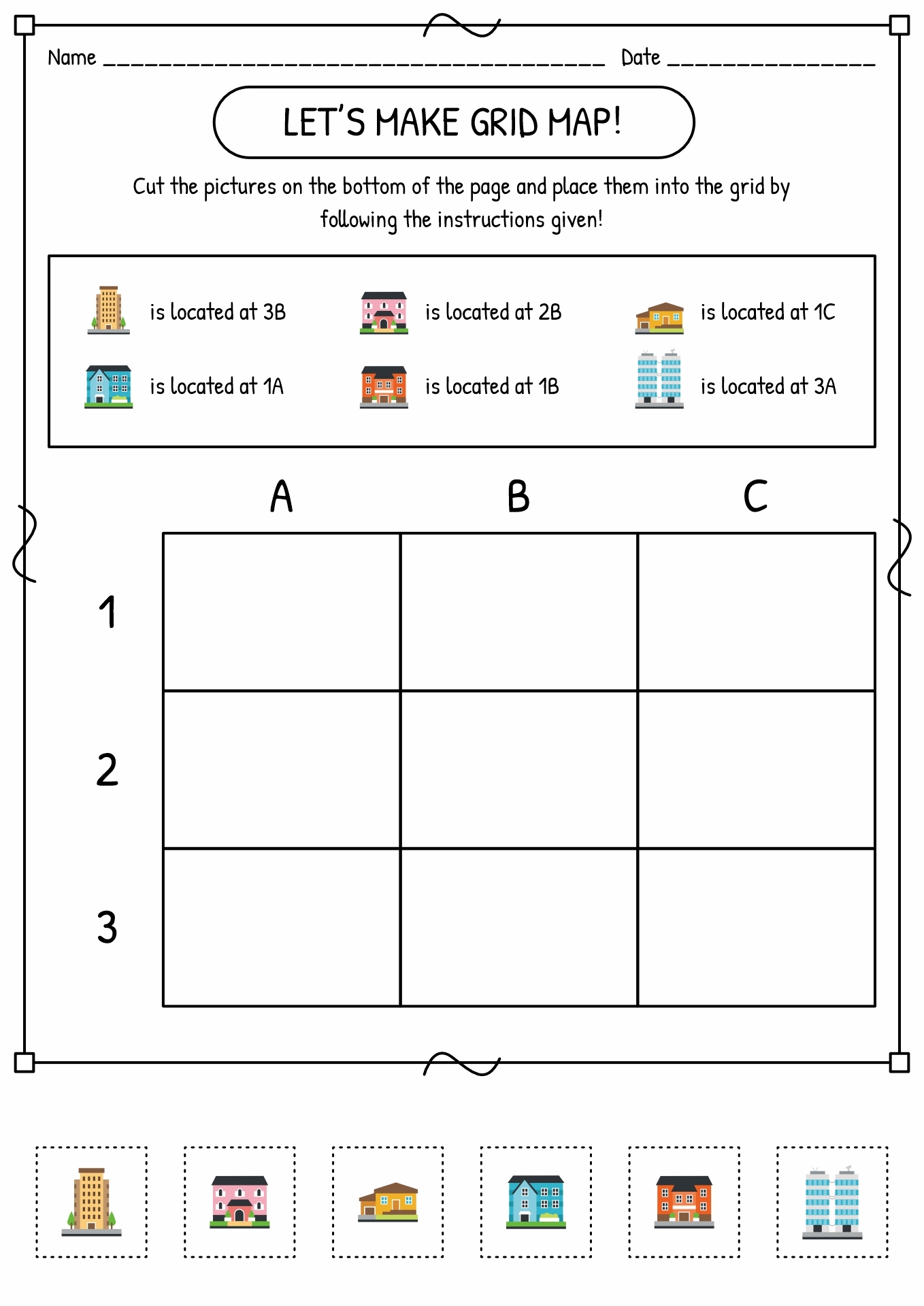 Free Map Worksheets Grade 1