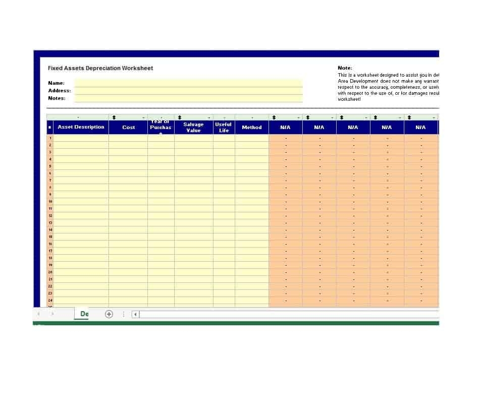 13 Depreciation Schedule Templates Free Word Excel Templates