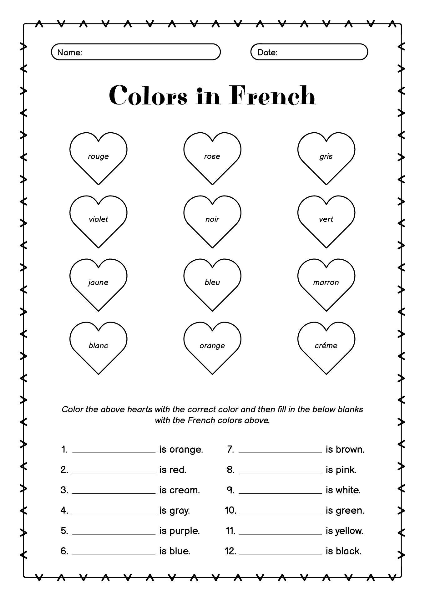 13 French Colors Worksheet Free PDF At Worksheeto 13 French Colors Worksheet Free PDF At Worksheeto