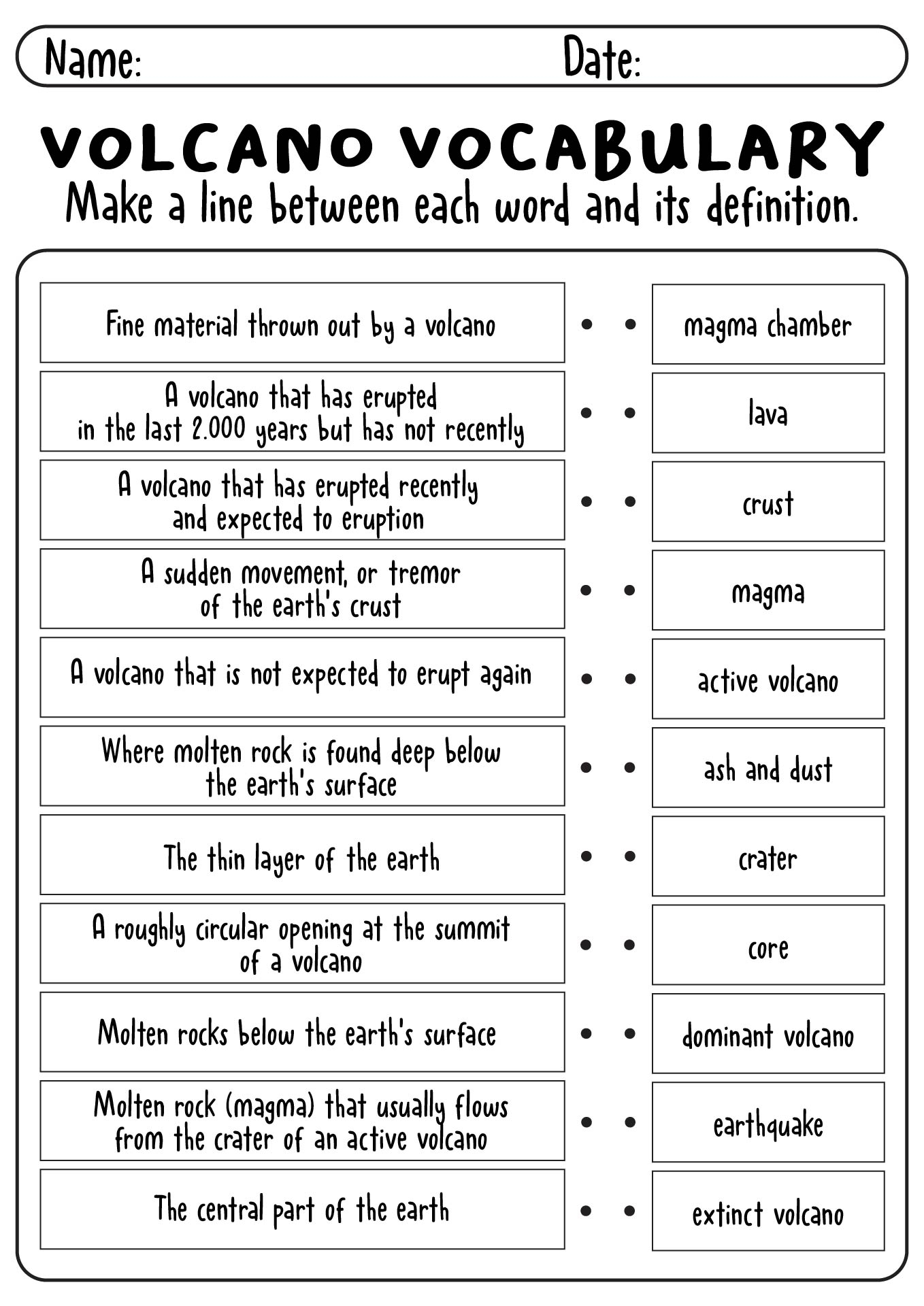 Free Volcano Worksheets For 4th Grade Free Volcano Worksheets For 4th Grade