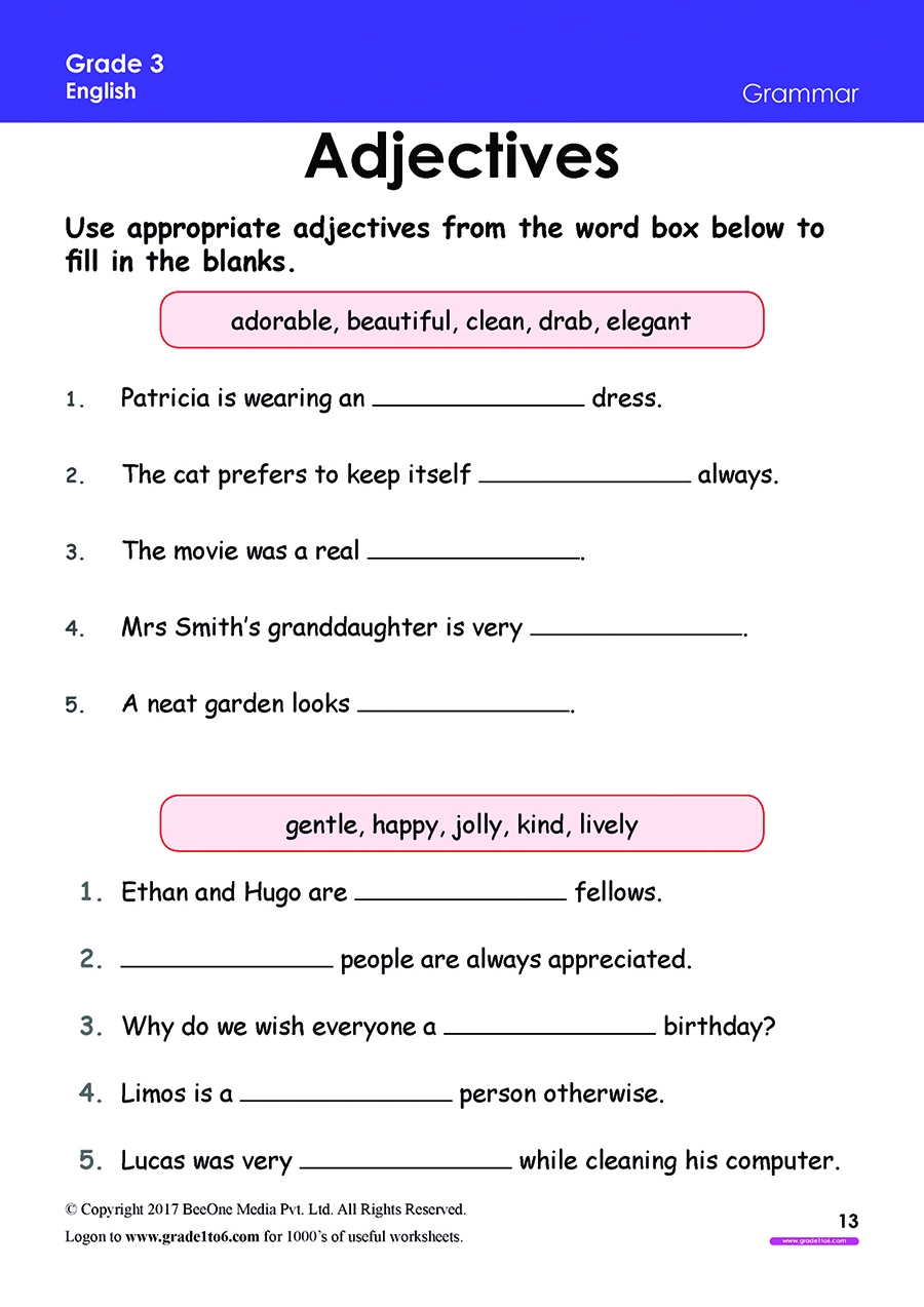 13 worksheets grammar adjectives grade 3 three pdf 16 jpg 13 worksheets grammar adjectives grade 3 three pdf 16 jpg