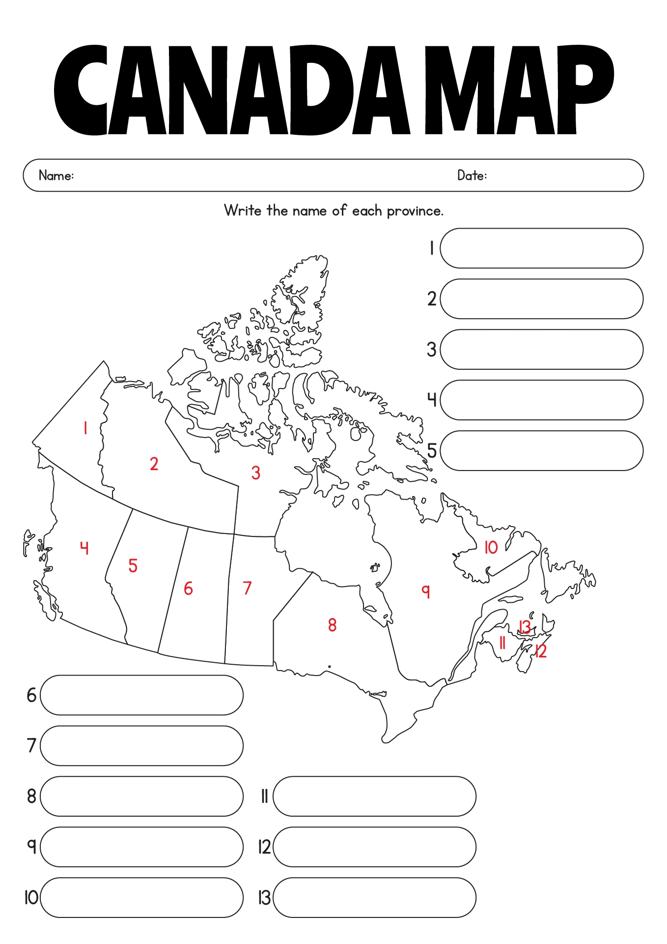 14 Canada Map Worksheet Free PDF At Worksheeto 14 Canada Map Worksheet Free PDF At Worksheeto