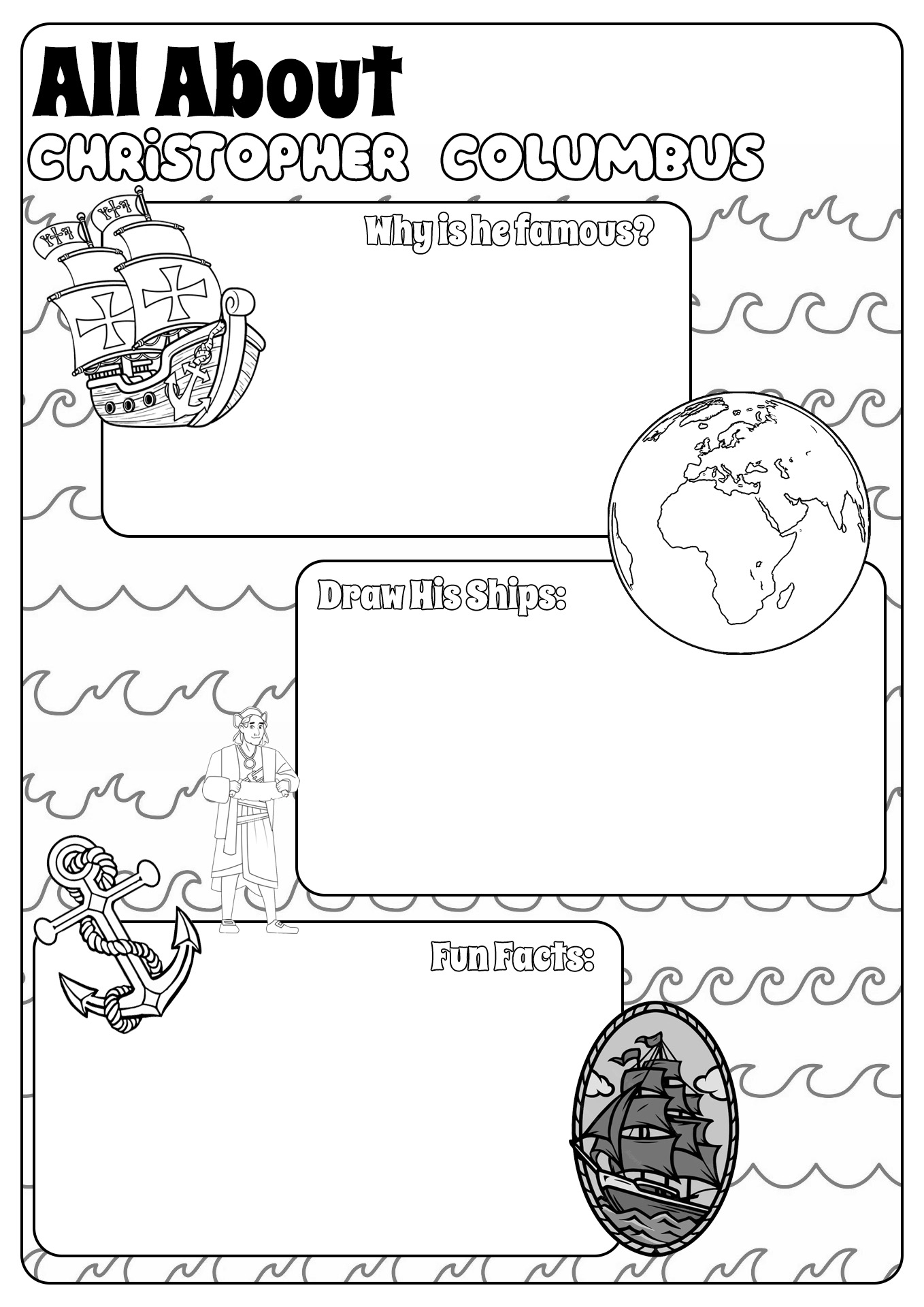 Christopher Columbus Maze Worksheet