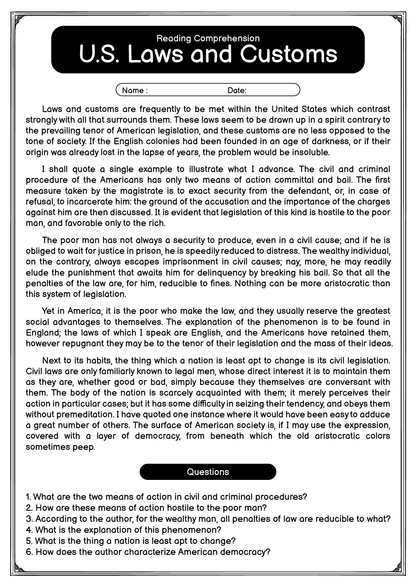 High School Worksheets Reading Comprehension High School Worksheets Reading Comprehension