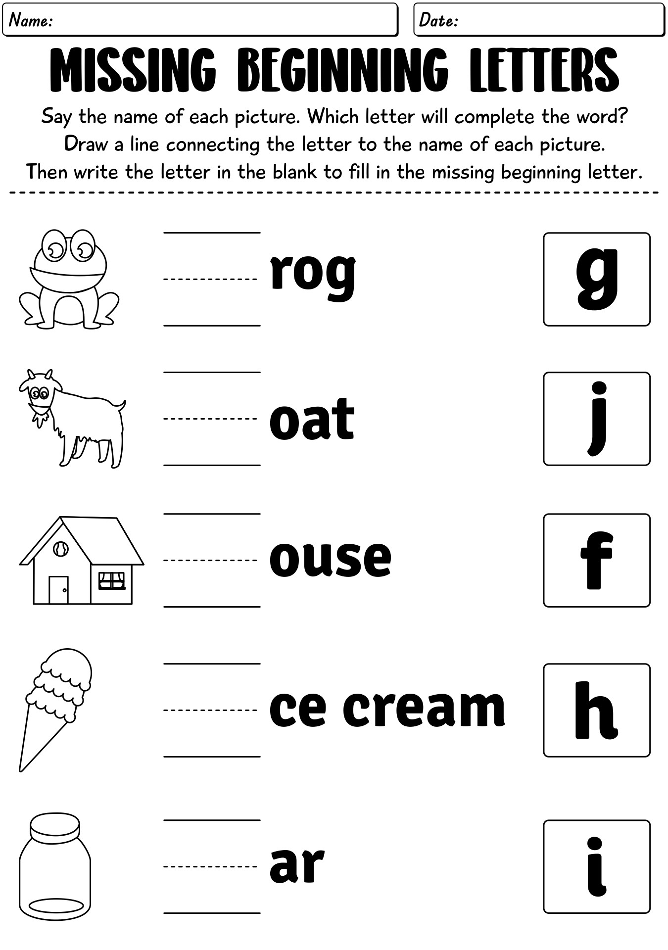 Free Printable Ela Worksheets For Kindergarten