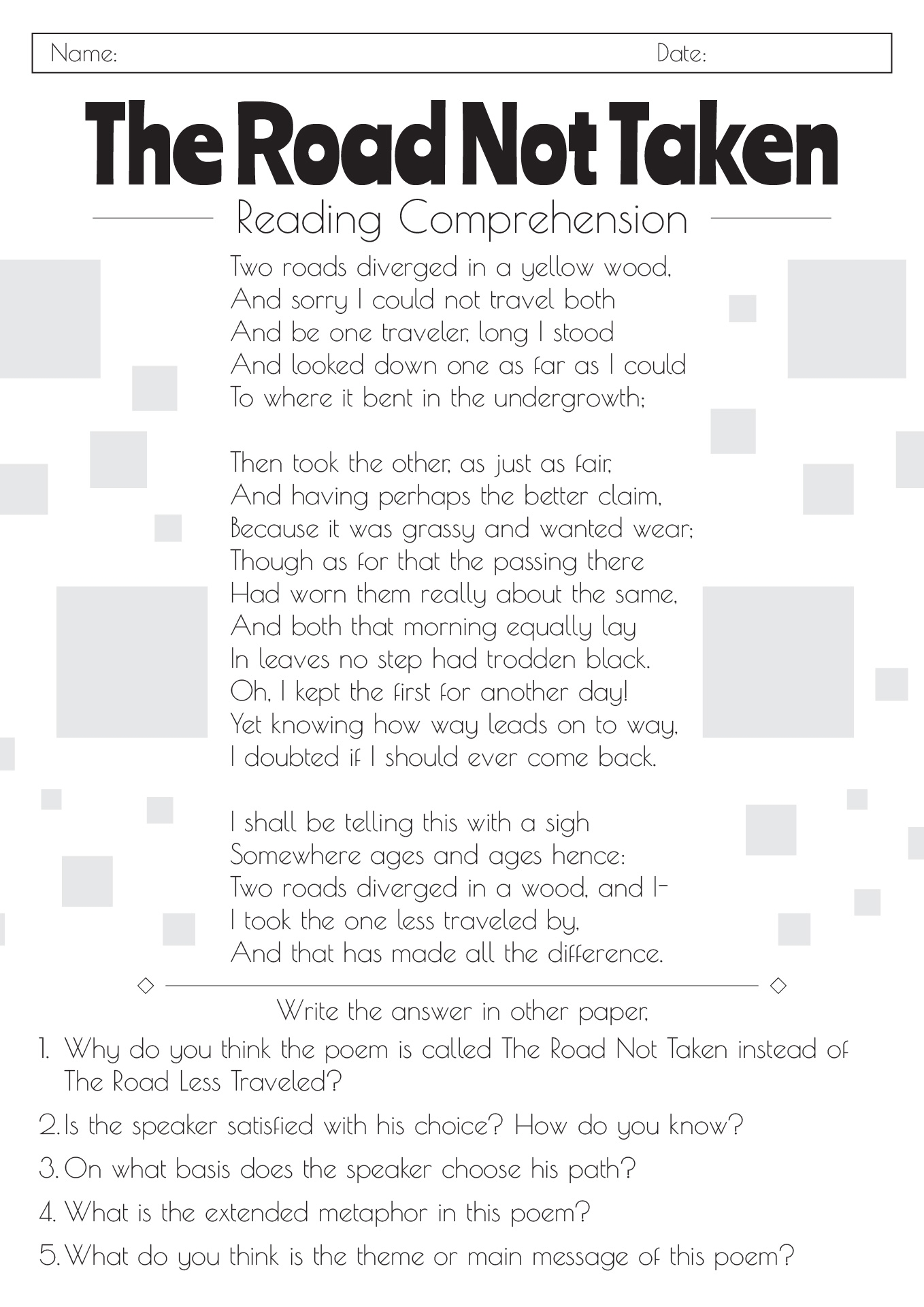 Reading Comprehension Worksheets 9th Grade Printable Reading Comprehension Worksheets 9th Grade Printable