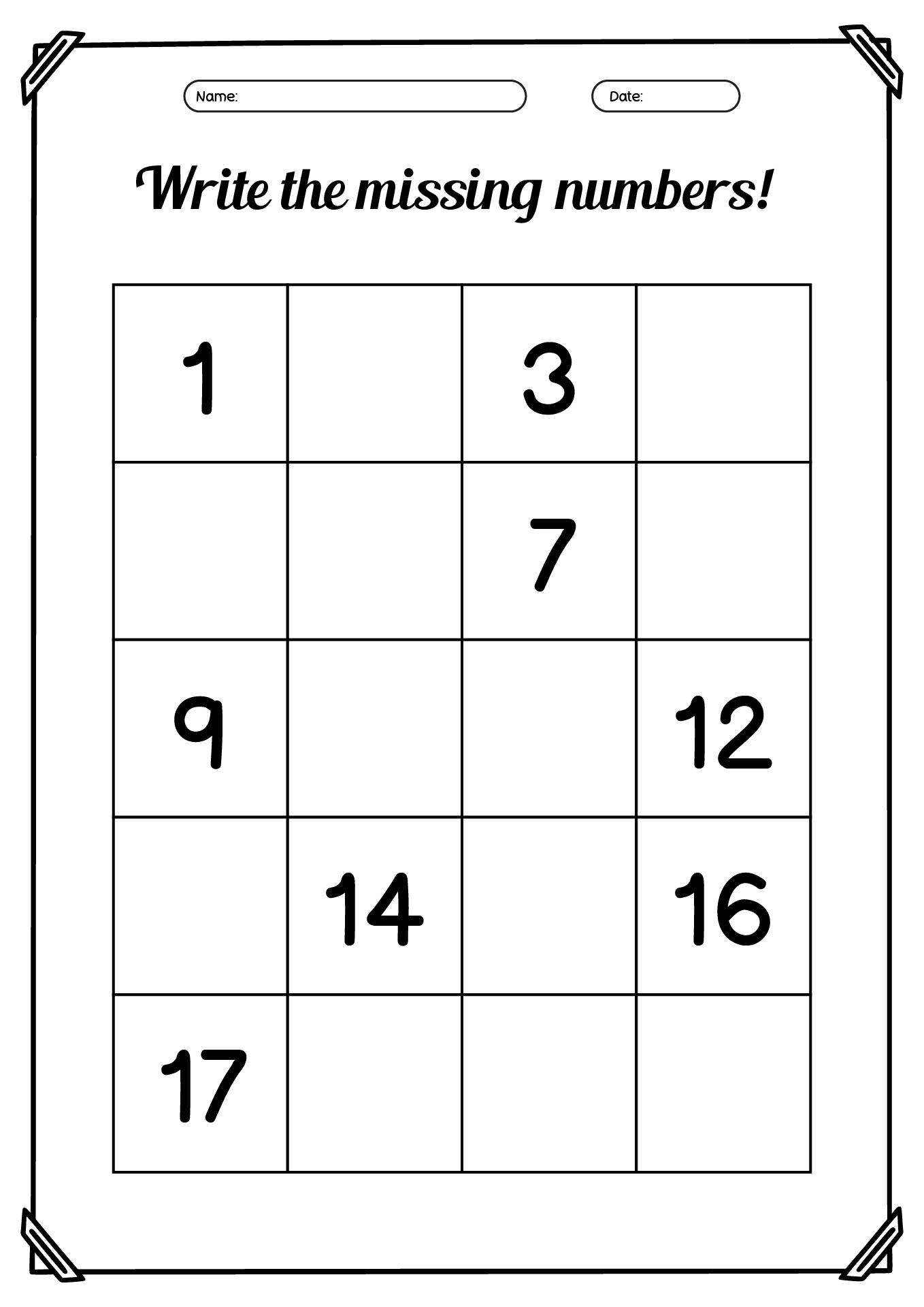 16 Missing Number Worksheets 1 20 Free PDF At Worksheeto