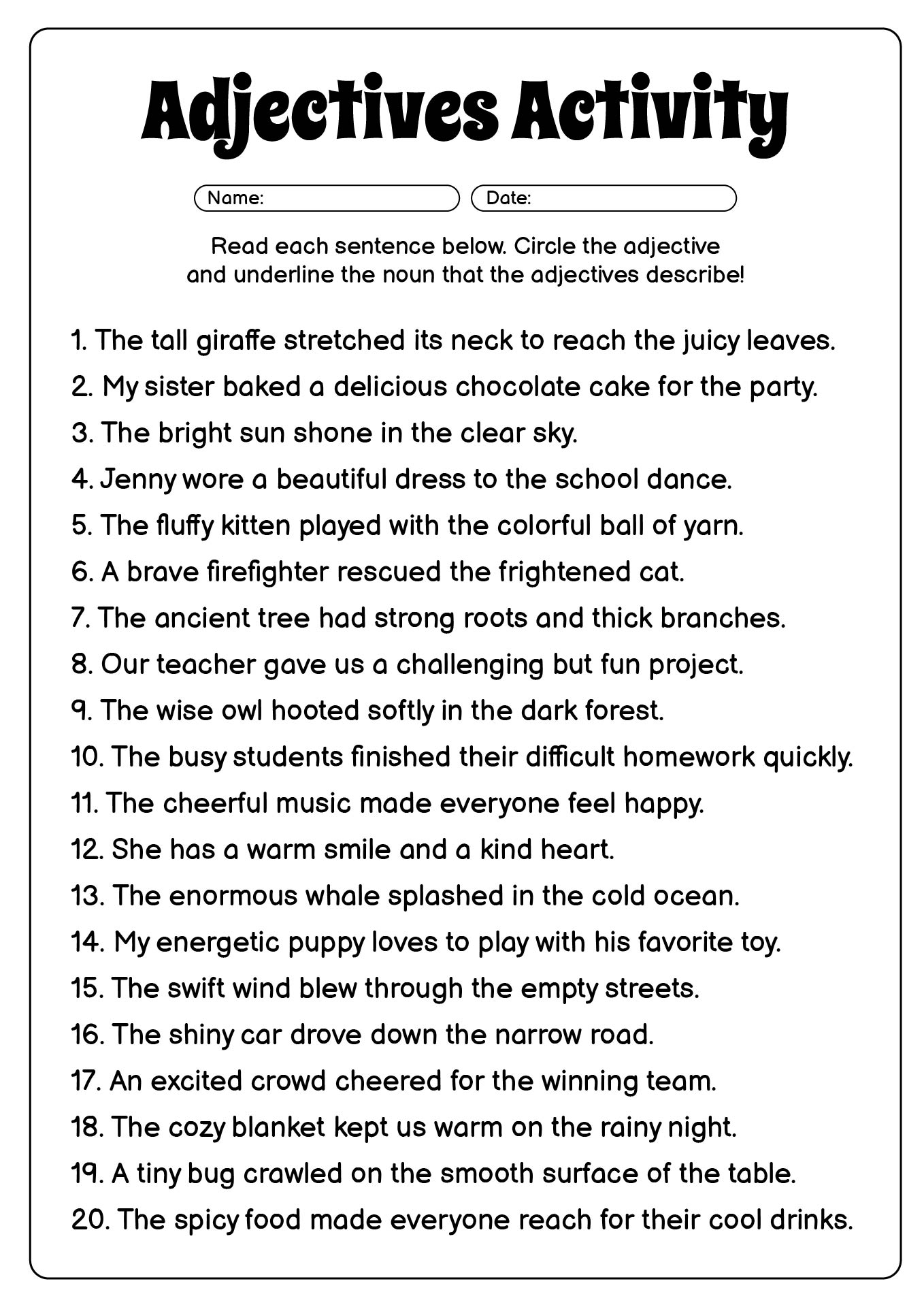 16 Printable Adjective Worksheets 4th Grade Free PDF At Worksheeto 16 Printable Adjective Worksheets 4th Grade Free PDF At Worksheeto