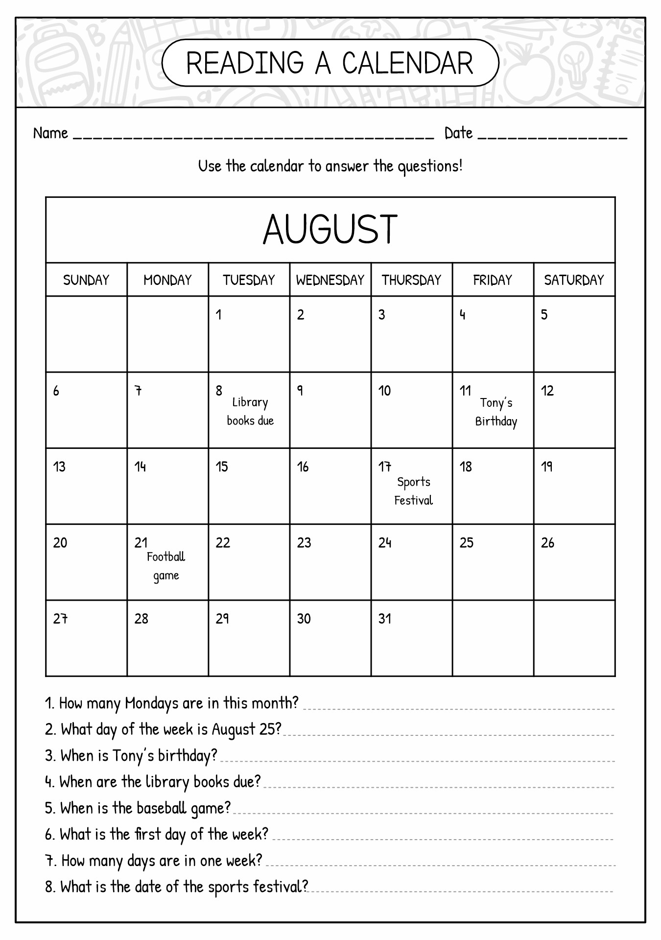 18 1st Grade Worksheets Months Of The Year Free PDF At Worksheeto