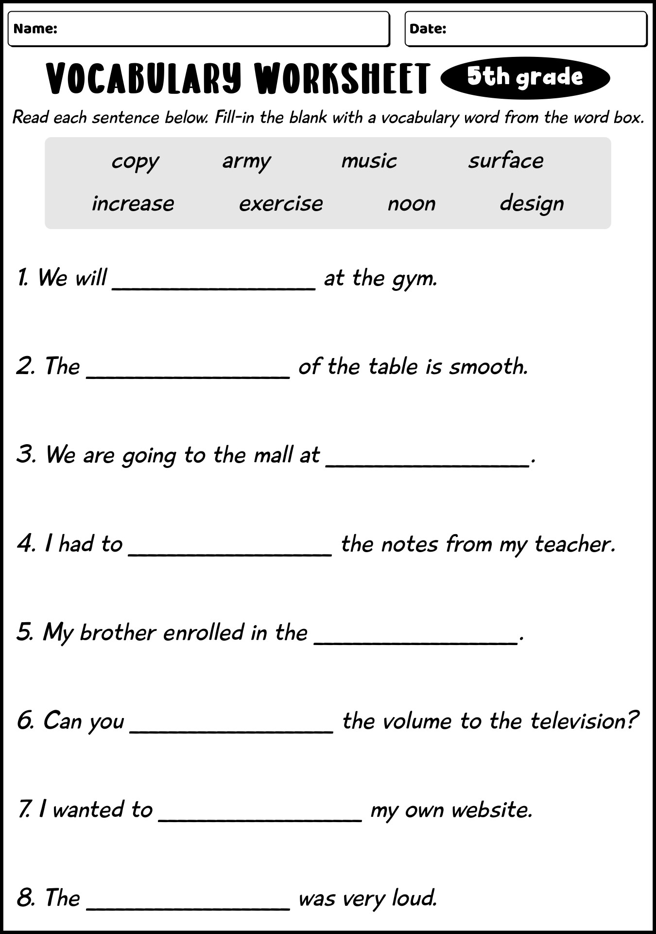 18 5th Grade Vocabulary Worksheets Printable Free PDF At 18 5th Grade Vocabulary Worksheets Printable Free PDF At