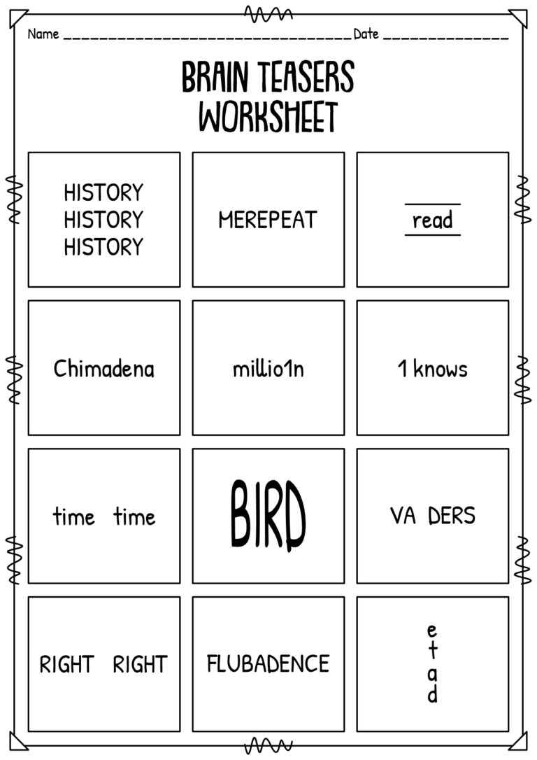 18 Brain Teasers Worksheets Free PDF At Worksheeto Worksheets Library