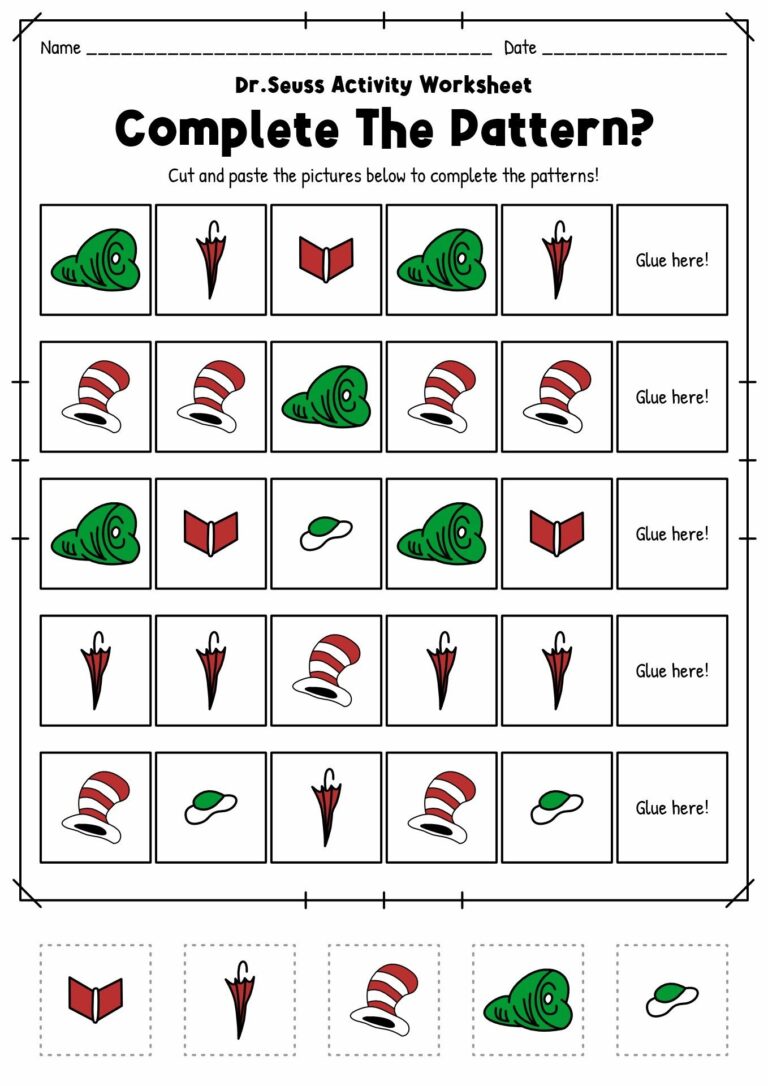 18 Dr Seuss Worksheets For Preschool