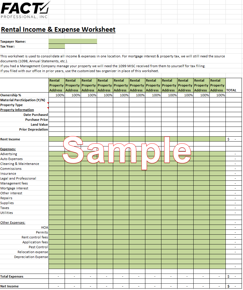 18 Rental Property Worksheet Templates In PDF Worksheets Library