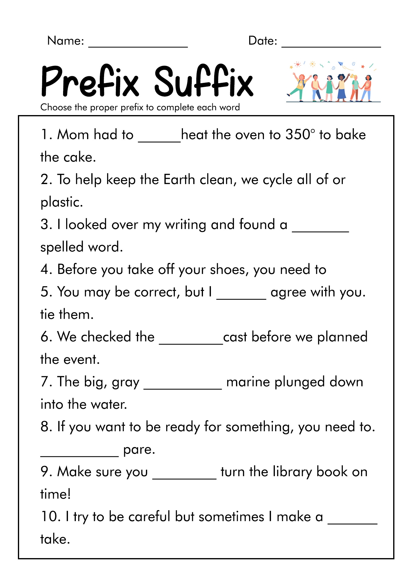 Free Printable Prefix And Suffix Worksheets Free Printable Prefix And Suffix Worksheets