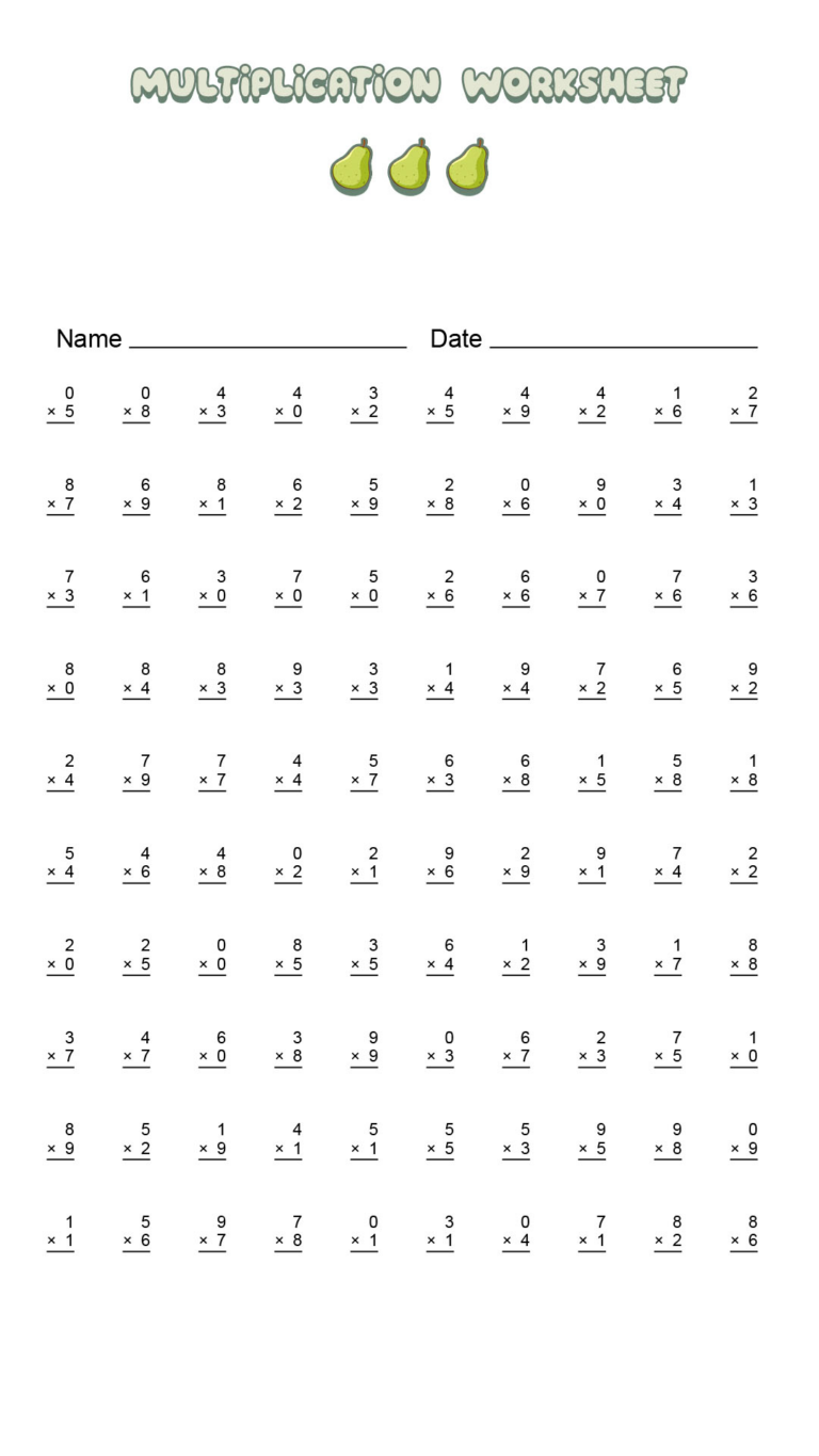 19 Timed Multiplication Worksheets Free PDF At Worksheeto