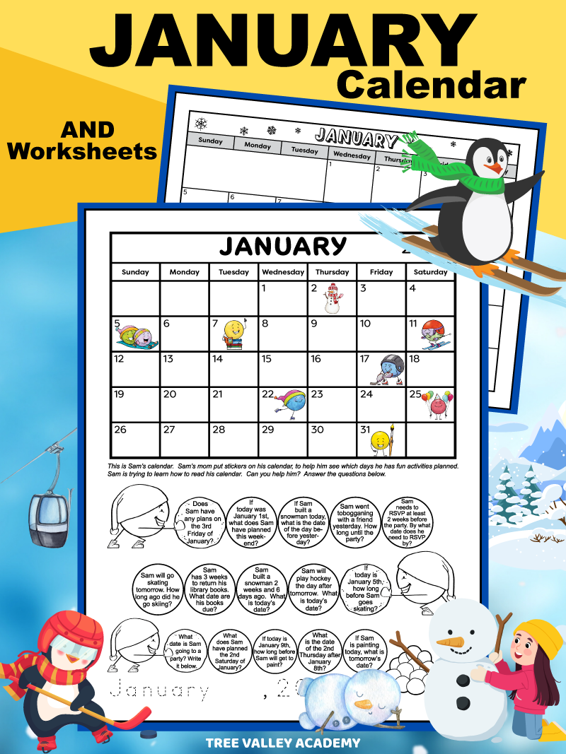 1st 2nd Grade Calendar Math Worksheets Tree Valley Academy 1st 2nd Grade Calendar Math Worksheets Tree Valley Academy