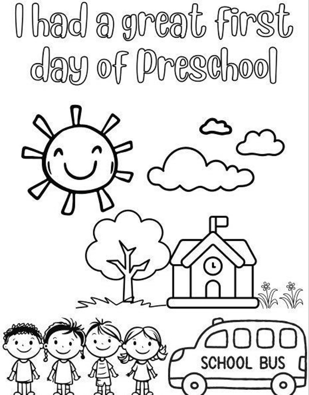 1st Day Of School Coloring Page Etsy 1st Day Of School Coloring Page Etsy