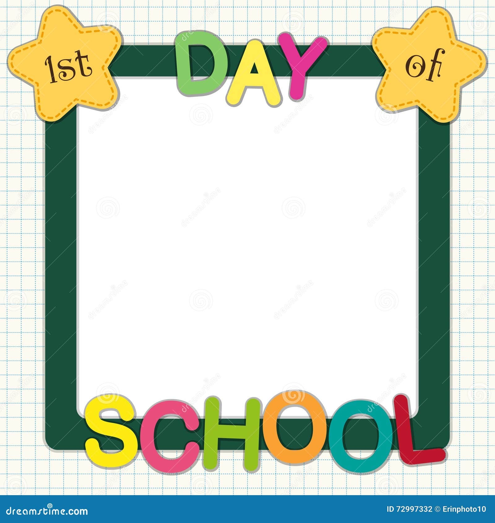 1st Day Of School Frame Stock Vector Illustration Of Frame 72997332
