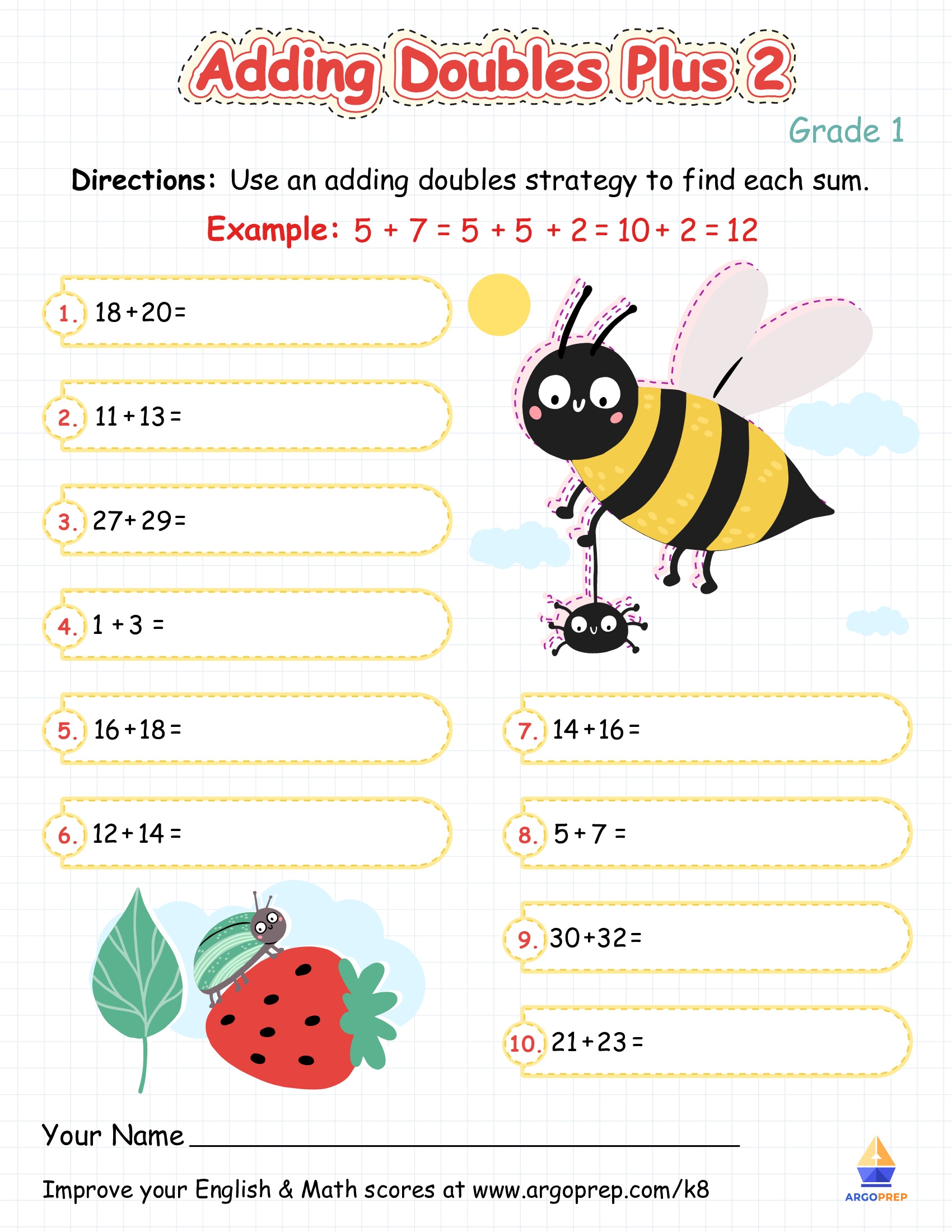 1st Grade Adding Doubles Worksheets For Free ArgoPrep 1st Grade Adding Doubles Worksheets For Free ArgoPrep