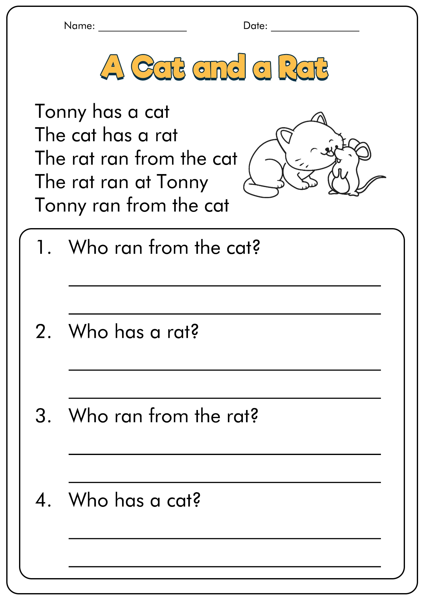 1st Grade Reading Comprehension Free Printable Worksheets 1st Grade Reading Comprehension Free Printable Worksheets
