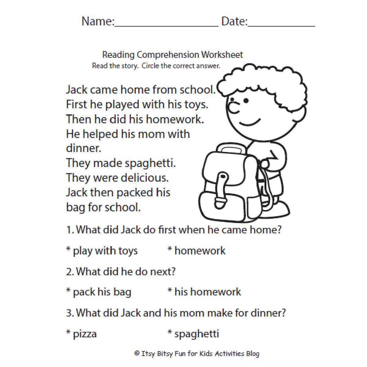 1st Grade Reading Comprehension Worksheets Worksheets Library