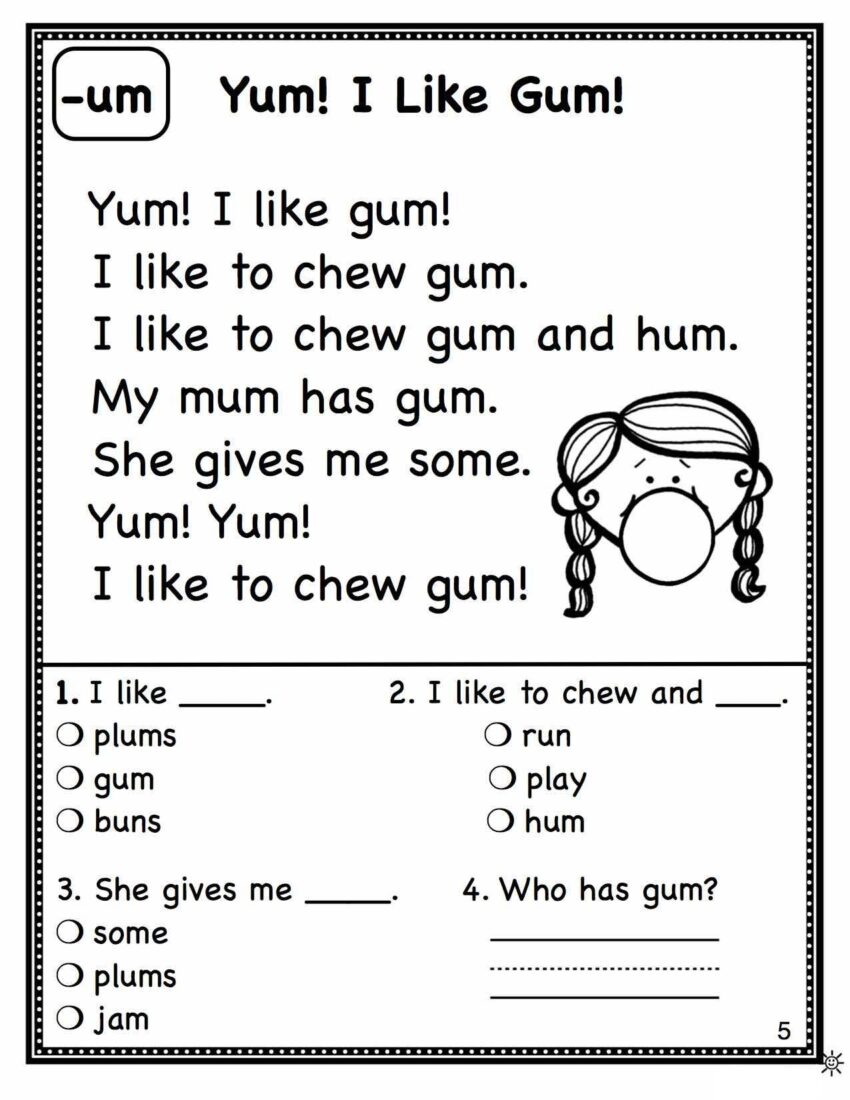 1st Grade Reading Worksheets Best Coloring Pages For Kids Worksheets Library