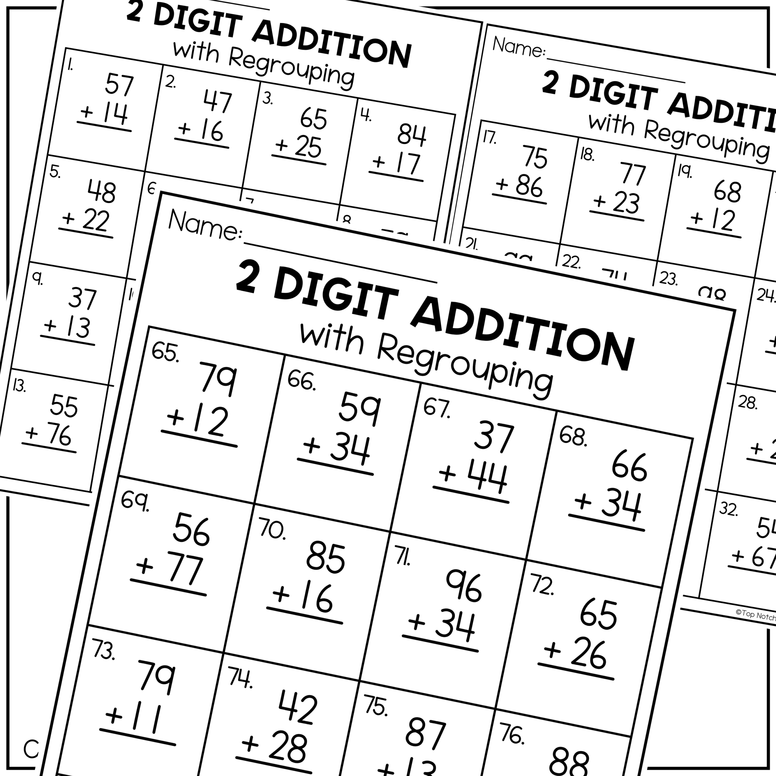 2 Digit Addition With And Without Regrouping Math Worksheet Made By Teachers 2 Digit Addition With And Without Regrouping Math Worksheet Made By Teachers