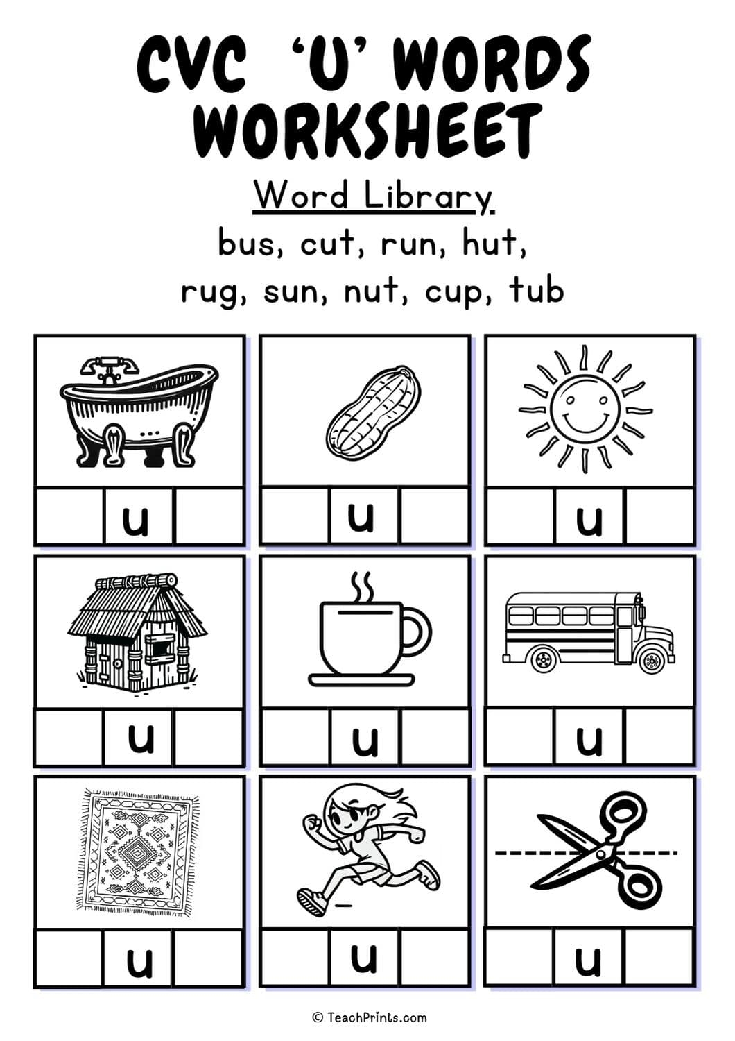 Free Cvc Worksheets For Kindergarten