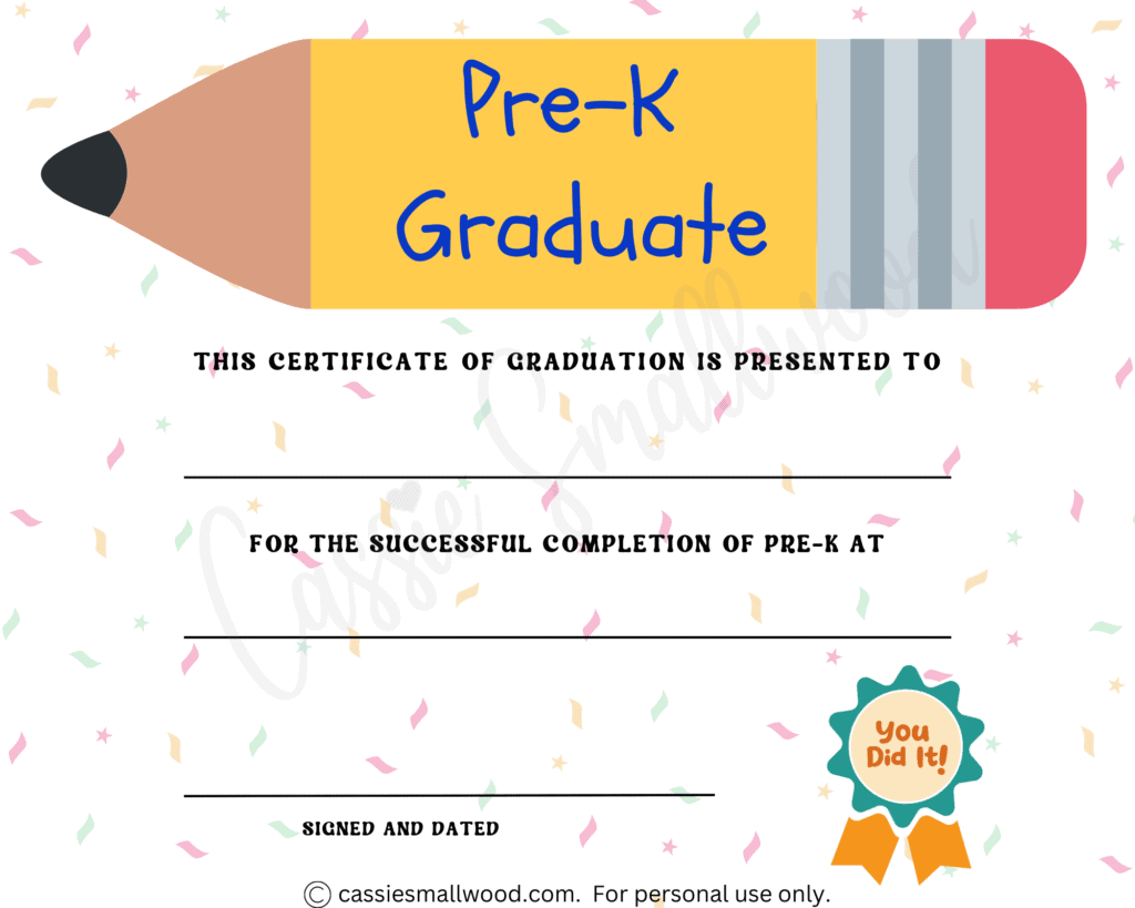 20 Preschool And Kindergarten Graduation Certificates FREE 