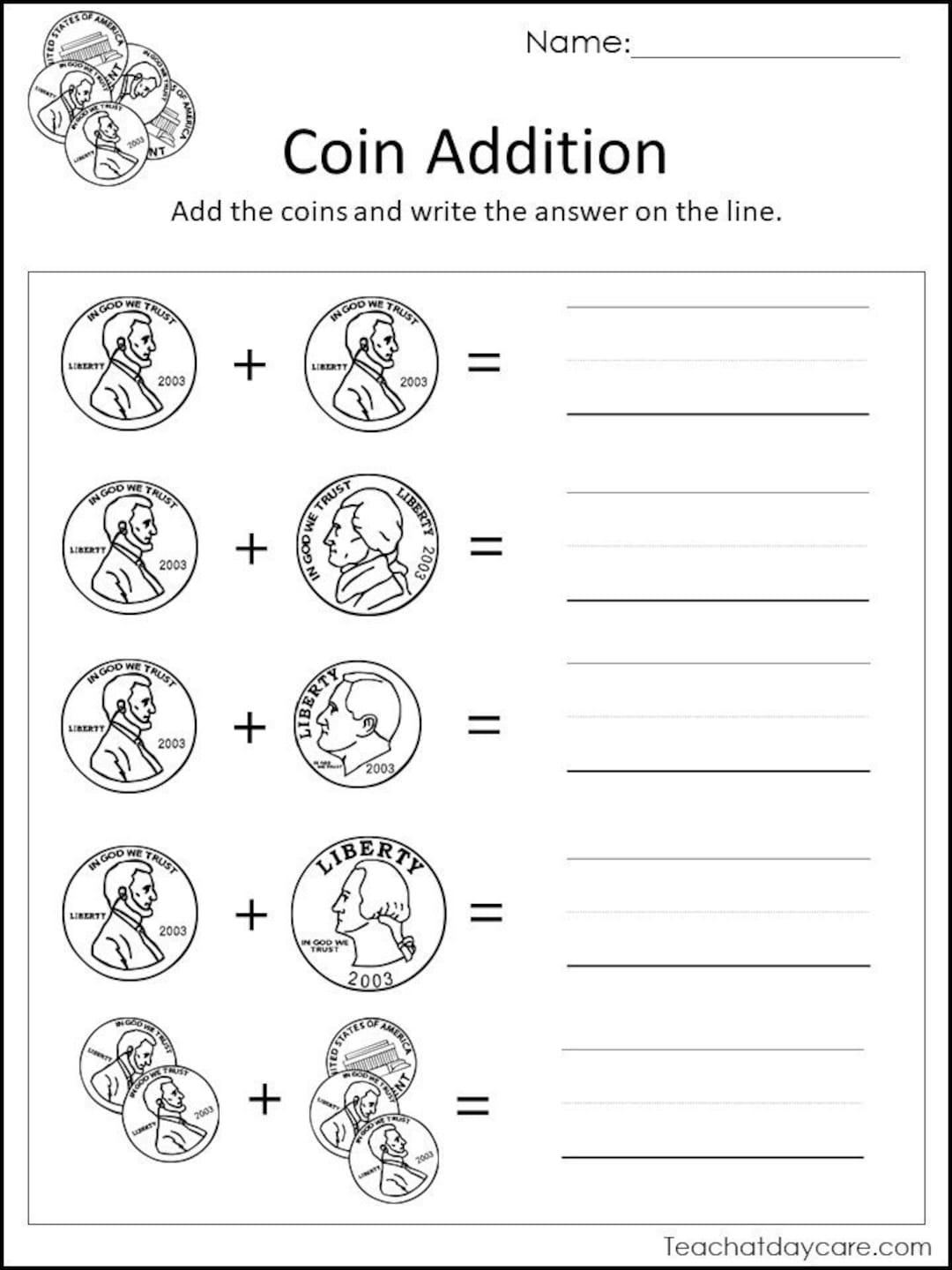 20 Printable Count And Add The Money Worksheets Kdg 2nd Grade Math Etsy 20 Printable Count And Add The Money Worksheets Kdg 2nd Grade Math Etsy