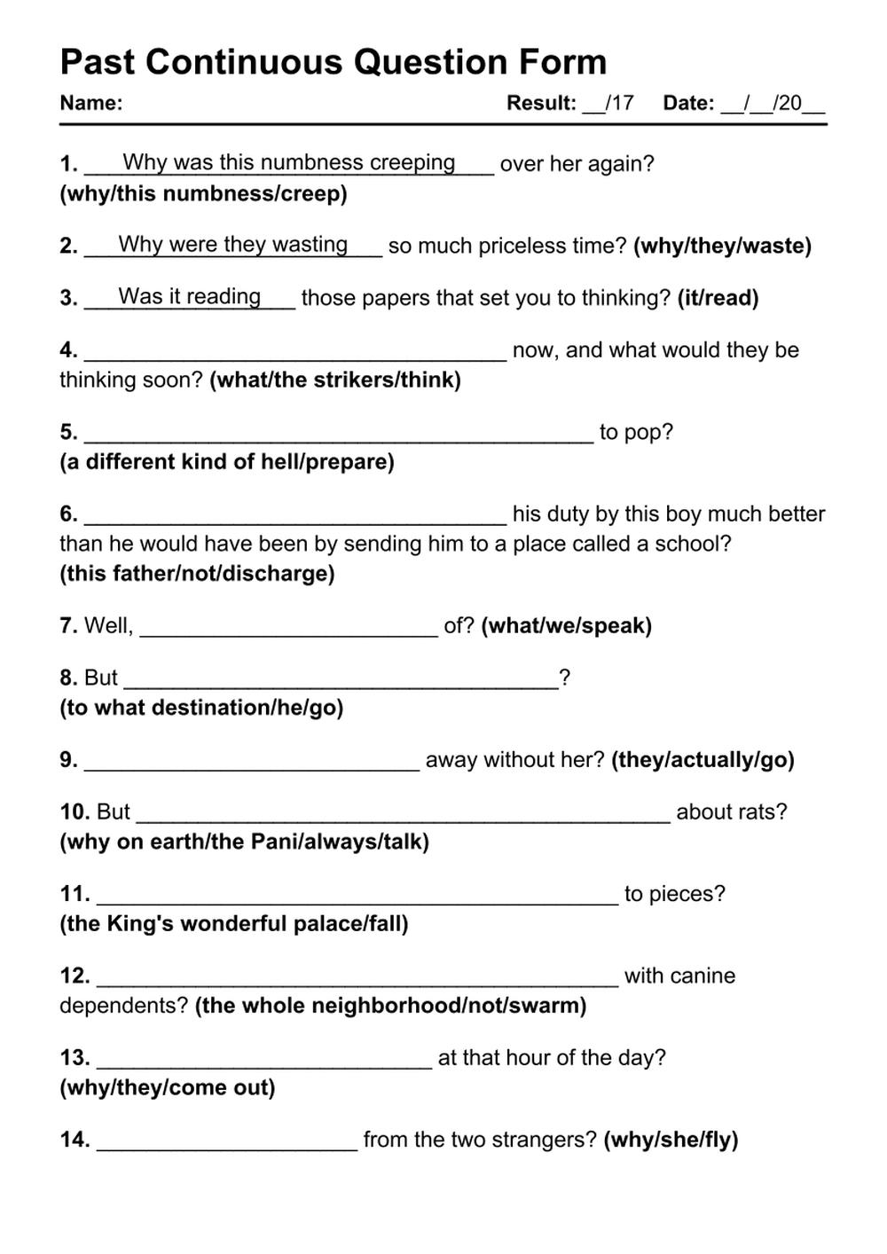 22 Past Continuous Question PDF Worksheets With Answers Grammarism 22 Past Continuous Question PDF Worksheets With Answers Grammarism