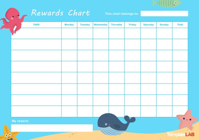 22 Printable Reward Charts For Kids PDF Excel U0026 Word 