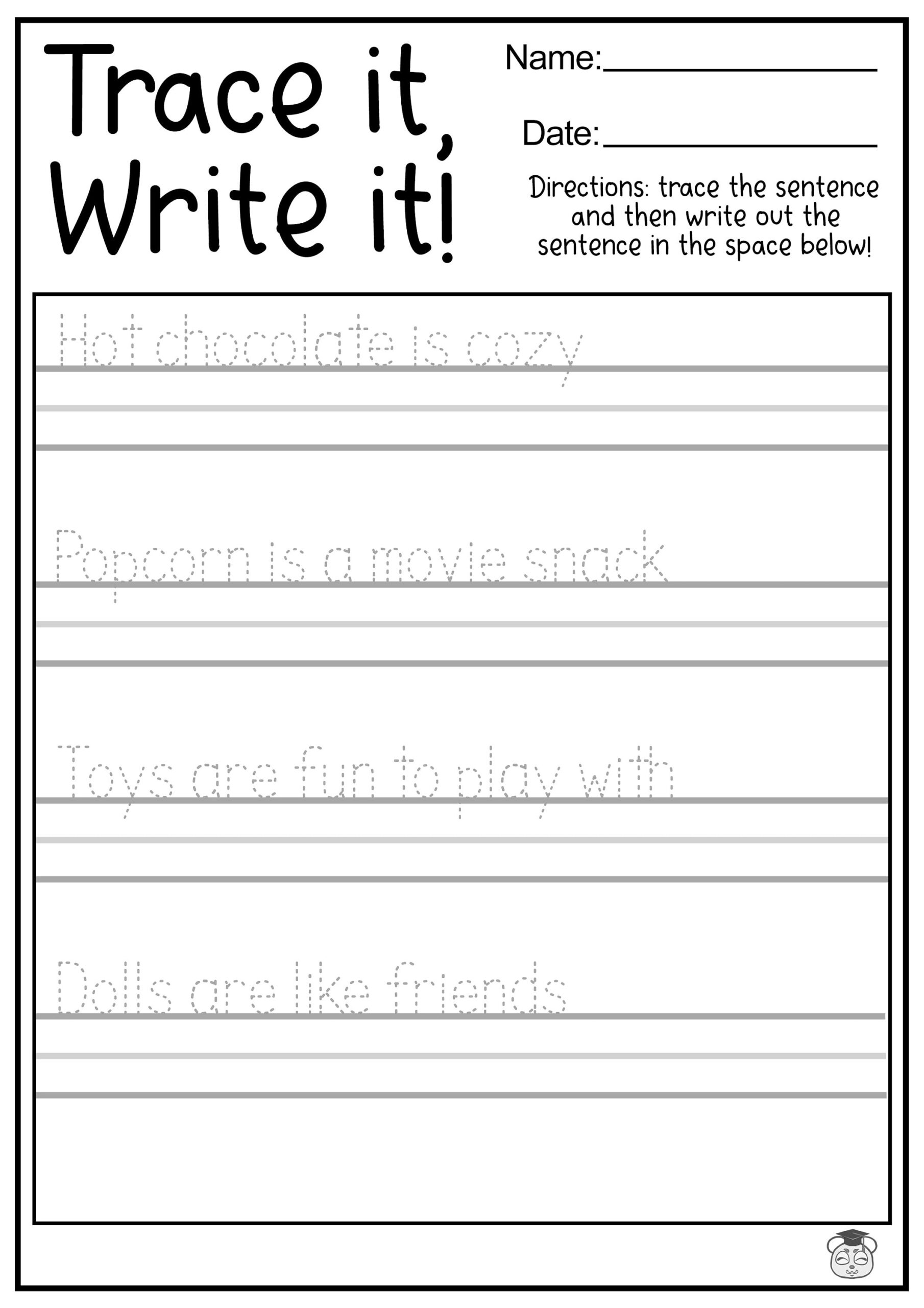 23 Printable Tracing And Writing English Worksheets Trace And Write The Sentences Practice Worksheets ages 3 7 KG1 To Grade 2 Etsy 23 Printable Tracing And Writing English Worksheets Trace And Write The Sentences Practice Worksheets ages 3 7 KG1 To Grade 2 Etsy