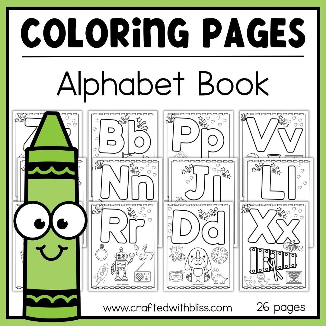 26 Pages Alphabet Coloring Book Printable For Kids Alphabet 26 Pages Alphabet Coloring Book Printable For Kids Alphabet