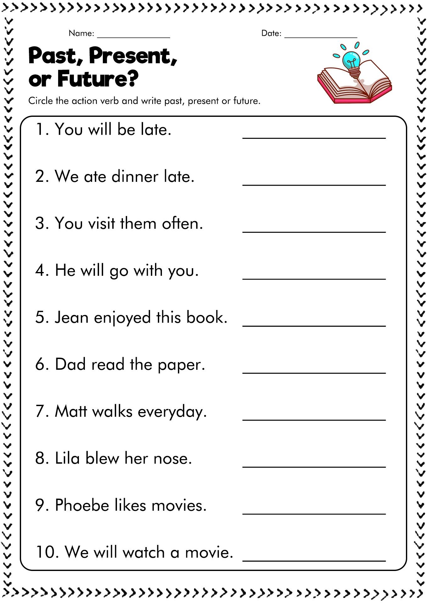 Free Printable Worksheets On Future Tense