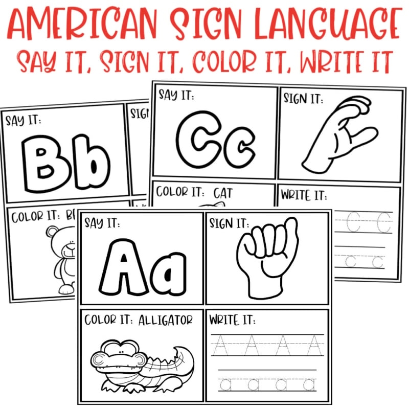 27 Free Sign Language Coloring Sheets