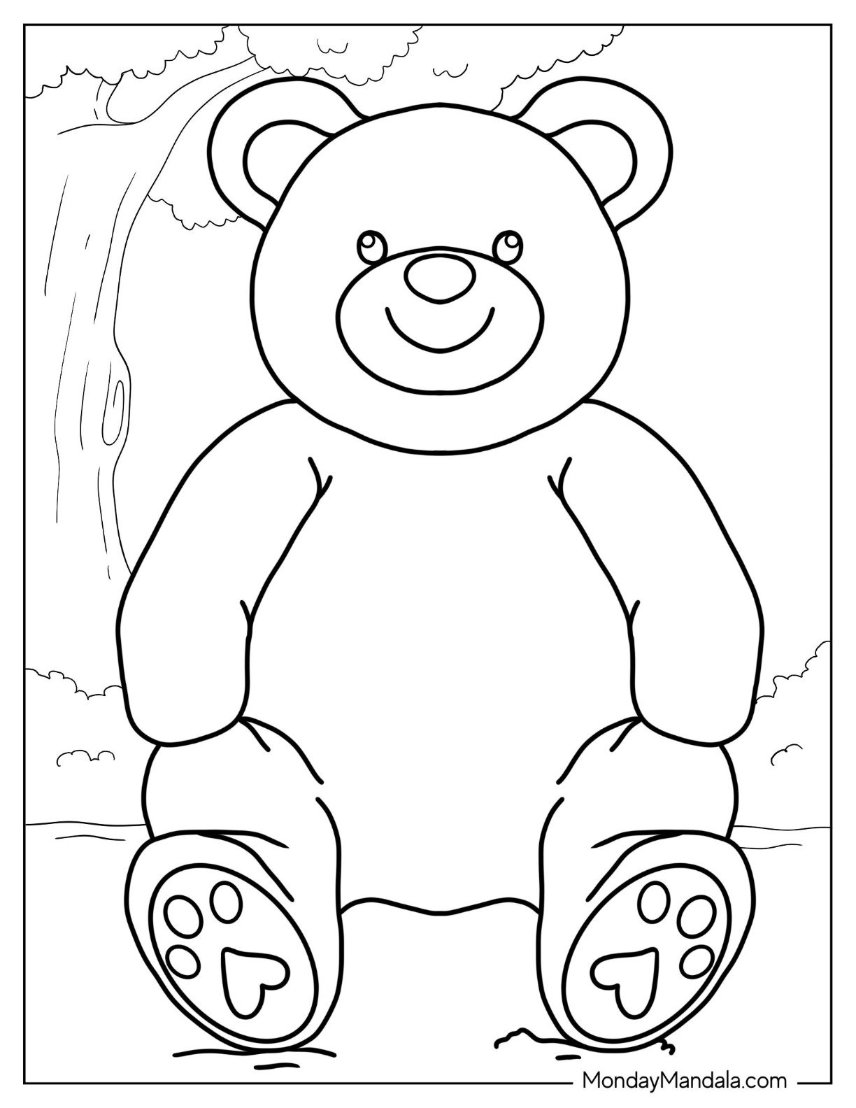 Free Bear Printable For Preschool Art