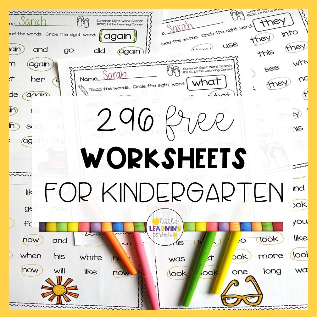 296 Free Worksheets For Kindergarten Little Learning Corner 296 Free Worksheets For Kindergarten Little Learning Corner
