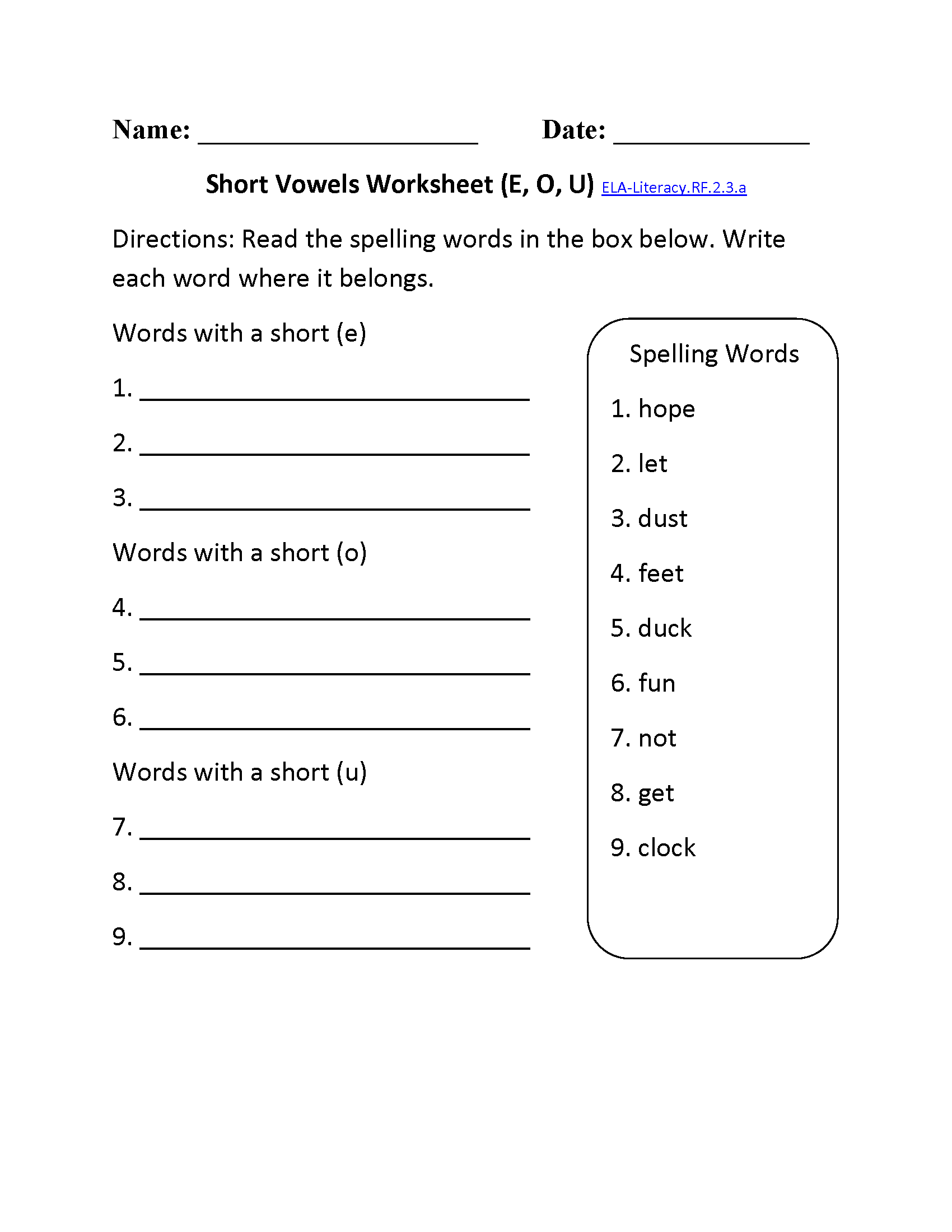 Free Phonics Worksheets For Grade 2