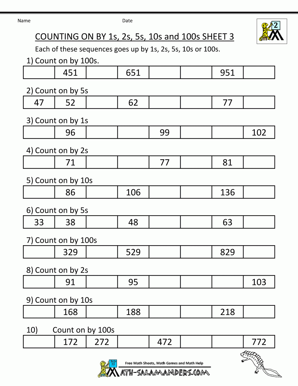 2nd Grade Counting Worksheets 2nd Grade Counting Worksheets