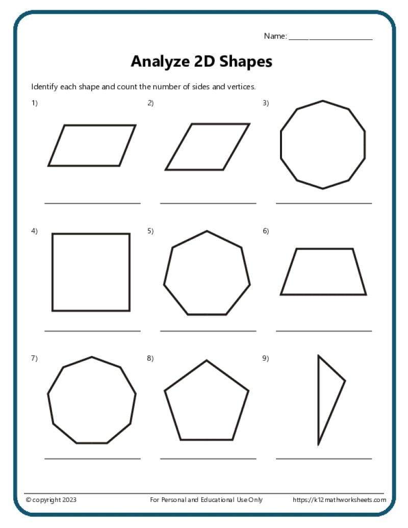 2nd Grade Geometry Worksheets