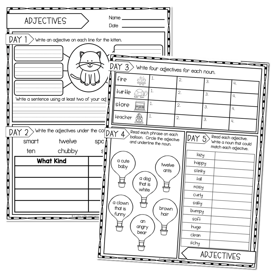 2nd Grade Grammar Worksheets Adjectives Lucky Little Learners Worksheets Library 2nd Grade Grammar Worksheets Adjectives Lucky Little Learners Worksheets Library