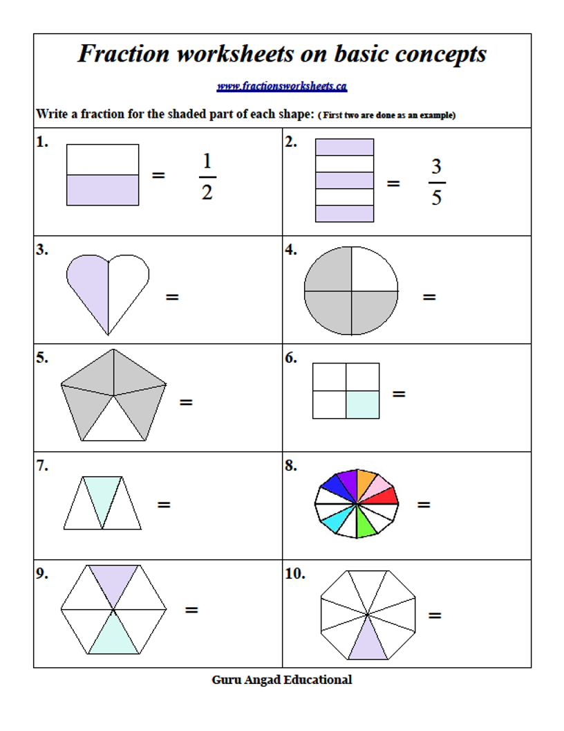 Free Fraction Worksheet 2nd Grade Free Fraction Worksheet 2nd Grade